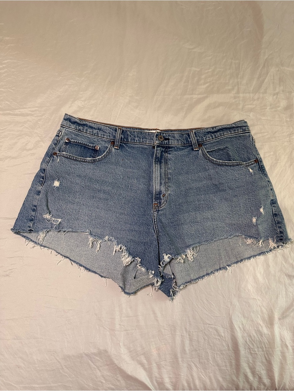 Abercrombie & Fitch Light Blue Distressed Denim Cutoff Shorts
